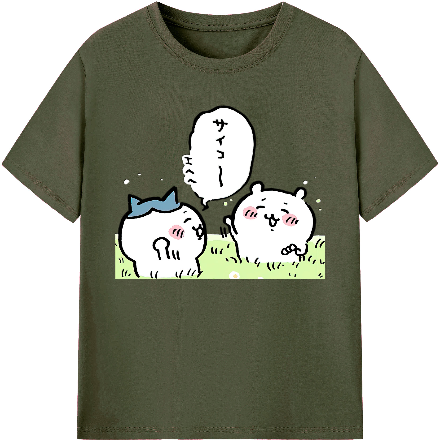（画像用） ちいかわ ちいかわ Chii-kawa chiikawa 綿100％ メンズ半袖Tシャツ｜肌触りやわらか＆通気性